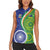 India Vs Australian Cricket Custom Women Sleeveless Polo Shirt Ashoka Chakra and Aboriginal Together - Wonder Print Shop