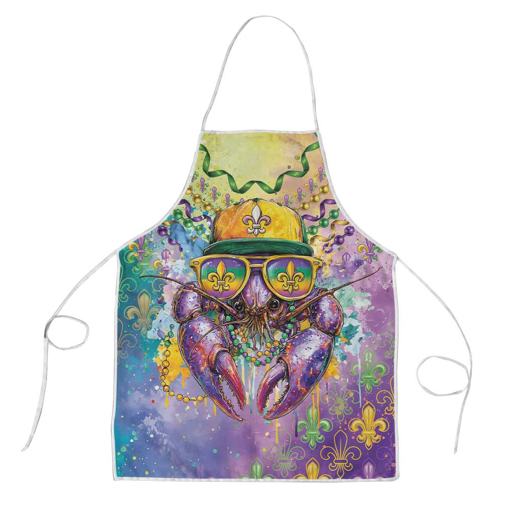 Mardi Gras Crawfish Apron NOLA Fat Tuesday Drip Art - Wonder Print Shop