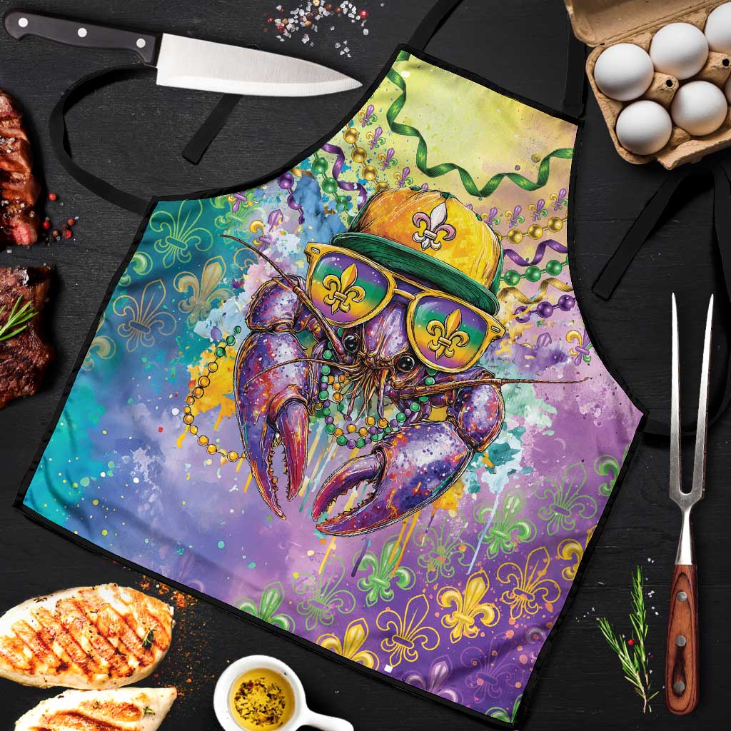 Mardi Gras Crawfish Apron NOLA Fat Tuesday Drip Art - Wonder Print Shop