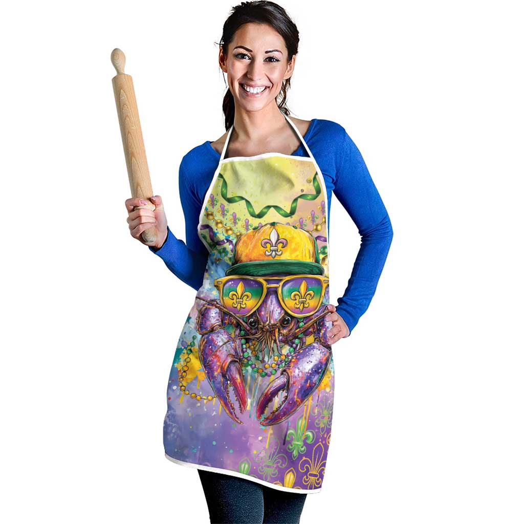 Mardi Gras Crawfish Apron NOLA Fat Tuesday Drip Art - Wonder Print Shop