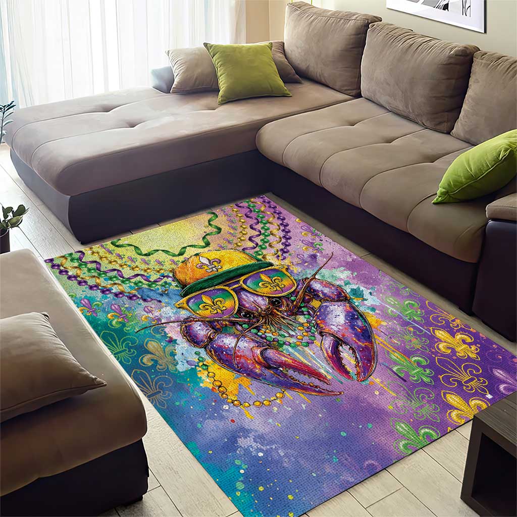 Mardi Gras Crawfish Area Rug NOLA Fat Tuesday Drip Art - Wonder Print Shop