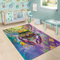 Mardi Gras Crawfish Area Rug NOLA Fat Tuesday Drip Art - Wonder Print Shop