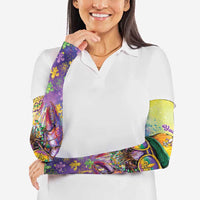 Mardi Gras Crawfish Personalized Arm Sleeves NOLA Fat Tuesday Drip Art - Wonder Print Shop