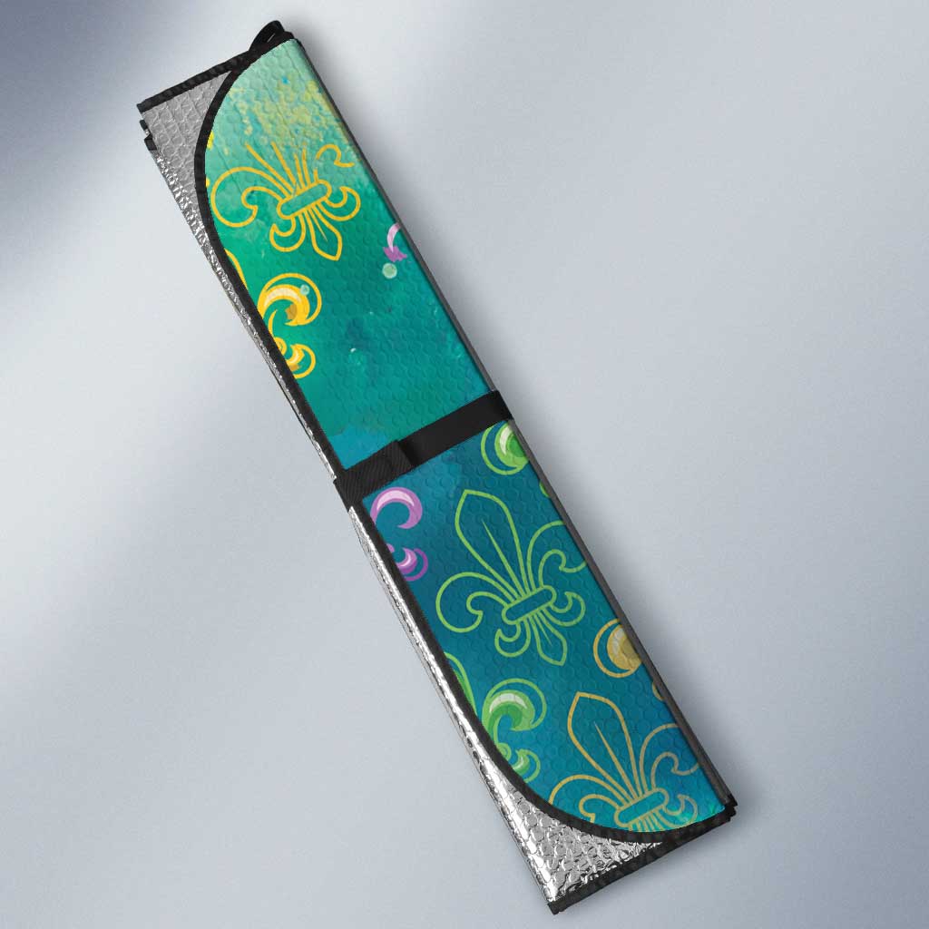 Mardi Gras Crawfish Auto Sun Shade NOLA Fat Tuesday Drip Art - Wonder Print Shop