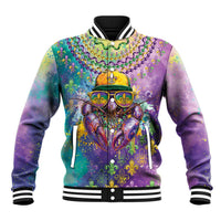 Mardi Gras Crawfish Personalized Baseball Jacket NOLA Fat Tuesday Drip Art - Wonder Print Shop