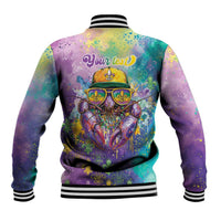 Mardi Gras Crawfish Personalized Baseball Jacket NOLA Fat Tuesday Drip Art - Wonder Print Shop