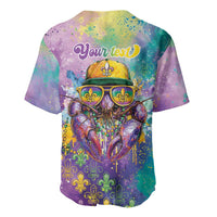 Mardi Gras Crawfish Personalized Baseball Jersey NOLA Fat Tuesday Drip Art - Wonder Print Shop