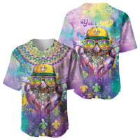 Mardi Gras Crawfish Personalized Baseball Jersey NOLA Fat Tuesday Drip Art - Wonder Print Shop