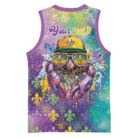 Mardi Gras Crawfish Personalized Basketball Jersey NOLA Fat Tuesday Drip Art - Wonder Print Shop