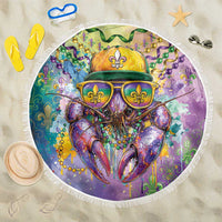 Mardi Gras Crawfish Beach Blanket NOLA Fat Tuesday Drip Art - Wonder Print Shop