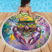 Mardi Gras Crawfish Beach Blanket NOLA Fat Tuesday Drip Art - Wonder Print Shop