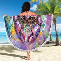 Mardi Gras Crawfish Beach Blanket NOLA Fat Tuesday Drip Art - Wonder Print Shop