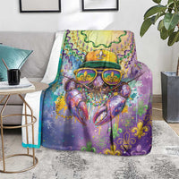 Mardi Gras Crawfish Blanket NOLA Fat Tuesday Drip Art - Wonder Print Shop