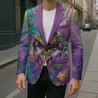 Mardi Gras Crawfish Personalized Blazer NOLA Fat Tuesday Drip Art - Wonder Print Shop