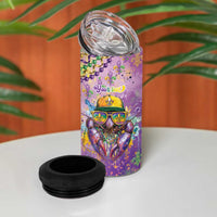 Mardi Gras Crawfish Personalized 4 in 1 Can Cooler Tumbler NOLA Fat Tuesday Drip Art - Wonder Print Shop