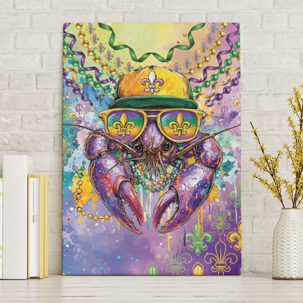 Mardi Gras Crawfish Canvas Wall Art NOLA Fat Tuesday Drip Art - Wonder Print Shop
