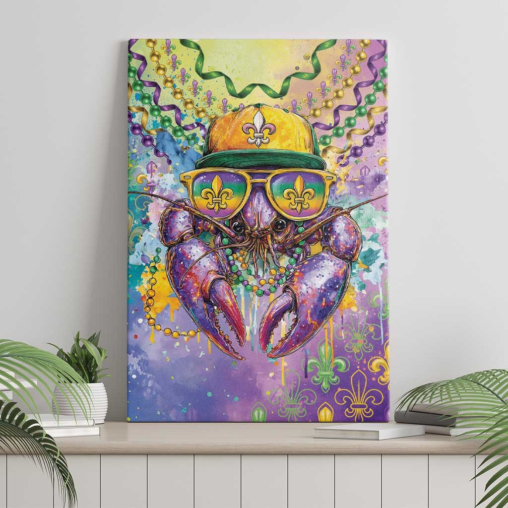Mardi Gras Crawfish Canvas Wall Art NOLA Fat Tuesday Drip Art - Wonder Print Shop