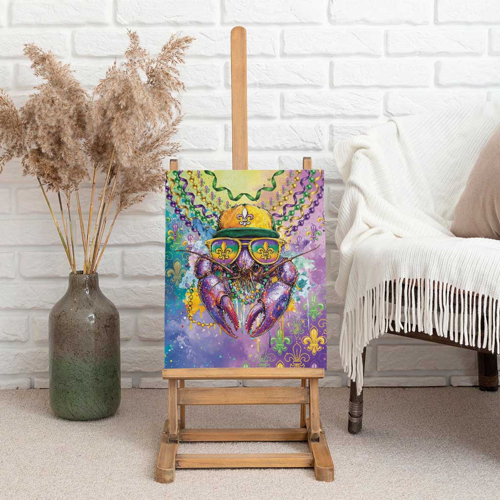 Mardi Gras Crawfish Canvas Wall Art NOLA Fat Tuesday Drip Art - Wonder Print Shop