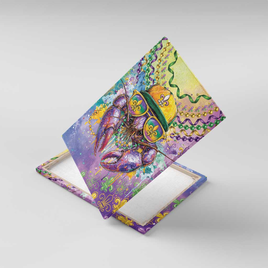 Mardi Gras Crawfish Canvas Wall Art NOLA Fat Tuesday Drip Art - Wonder Print Shop
