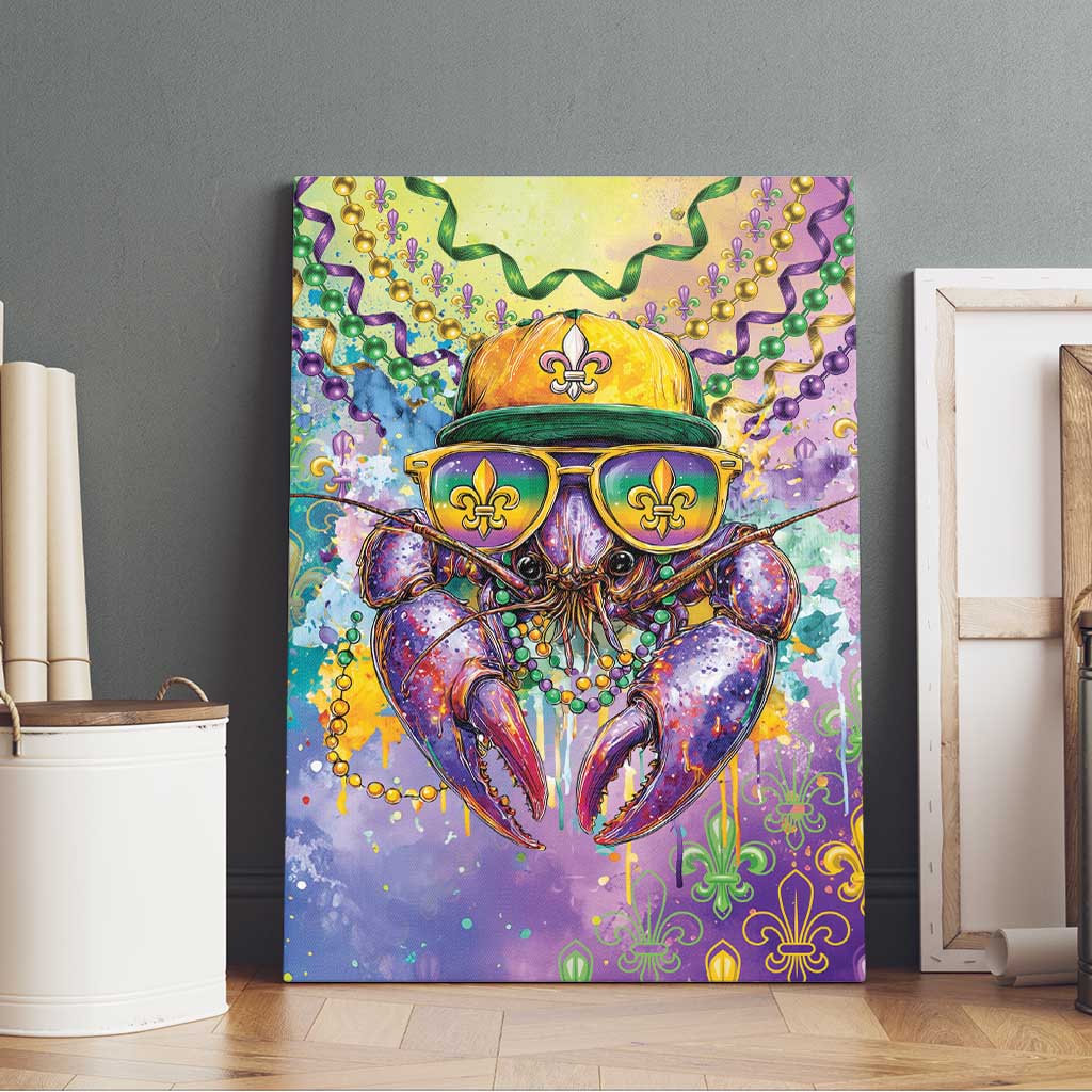 Mardi Gras Crawfish Canvas Wall Art NOLA Fat Tuesday Drip Art - Wonder Print Shop