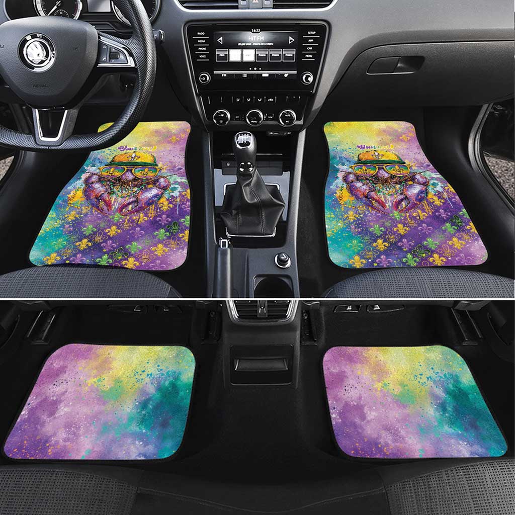 Mardi Gras Crawfish Personalized Car Mats NOLA Fat Tuesday Drip Art - Wonder Print Shop