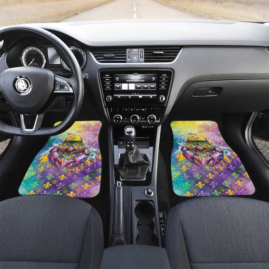 Mardi Gras Crawfish Personalized Car Mats NOLA Fat Tuesday Drip Art - Wonder Print Shop