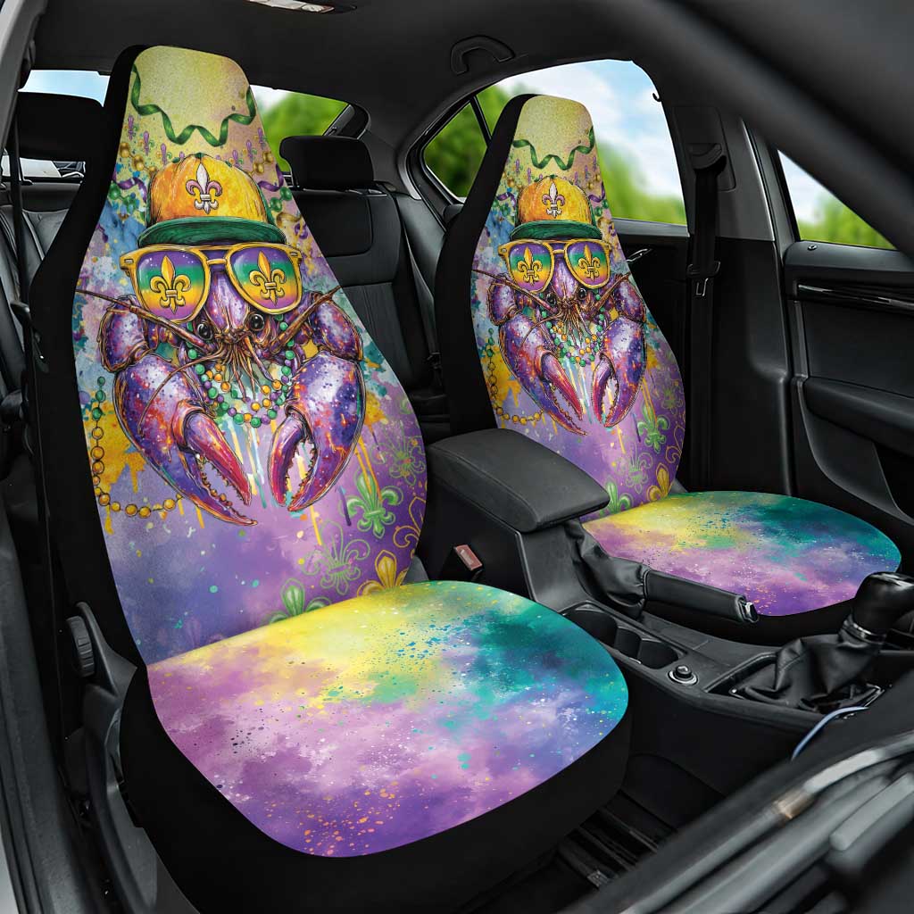 Mardi Gras Crawfish Car Seat Cover NOLA Fat Tuesday Drip Art - Wonder Print Shop