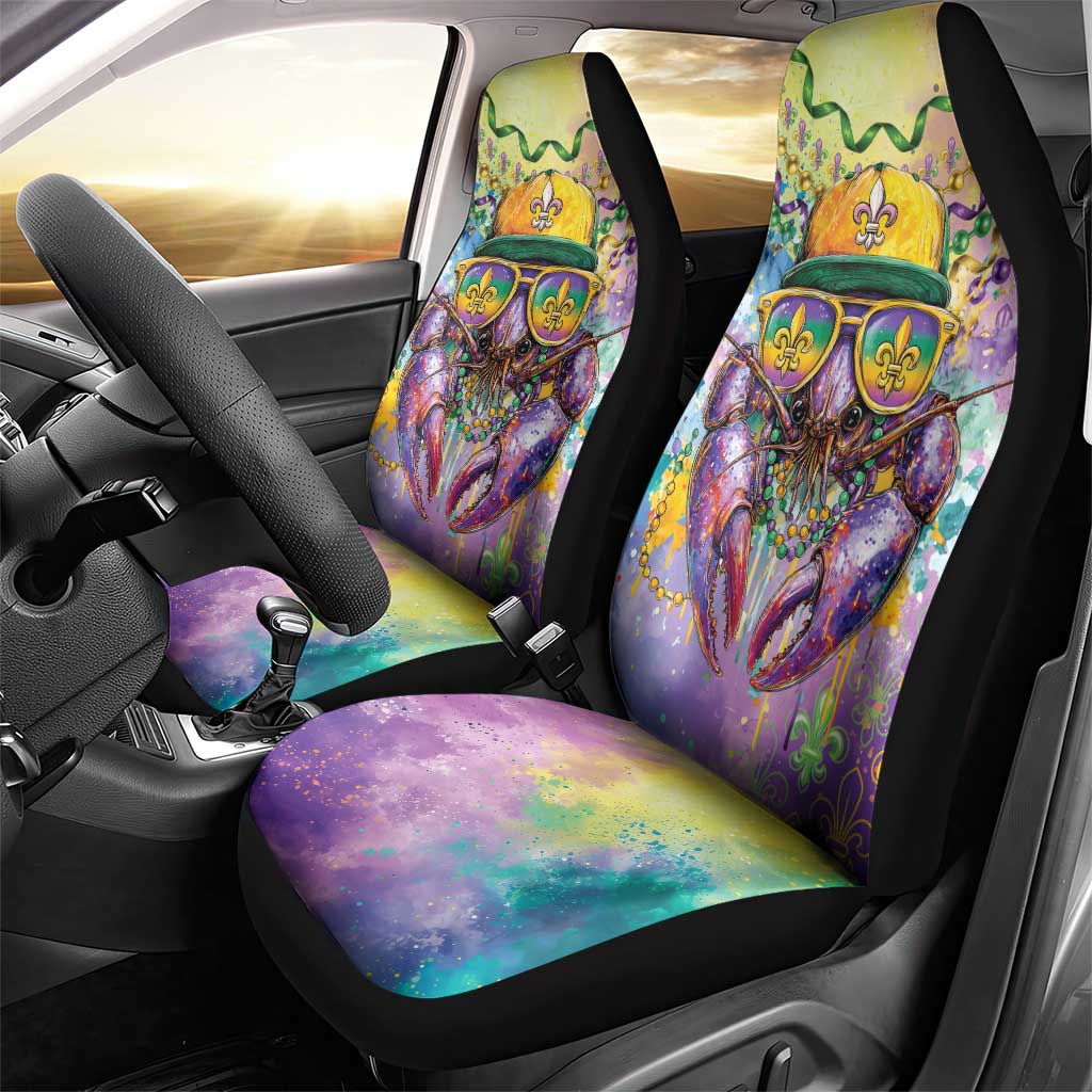 Mardi Gras Crawfish Car Seat Cover NOLA Fat Tuesday Drip Art - Wonder Print Shop