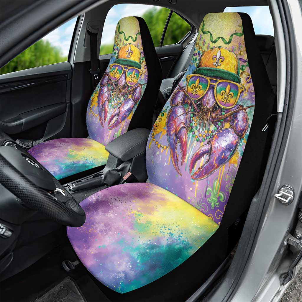 Mardi Gras Crawfish Car Seat Cover NOLA Fat Tuesday Drip Art - Wonder Print Shop