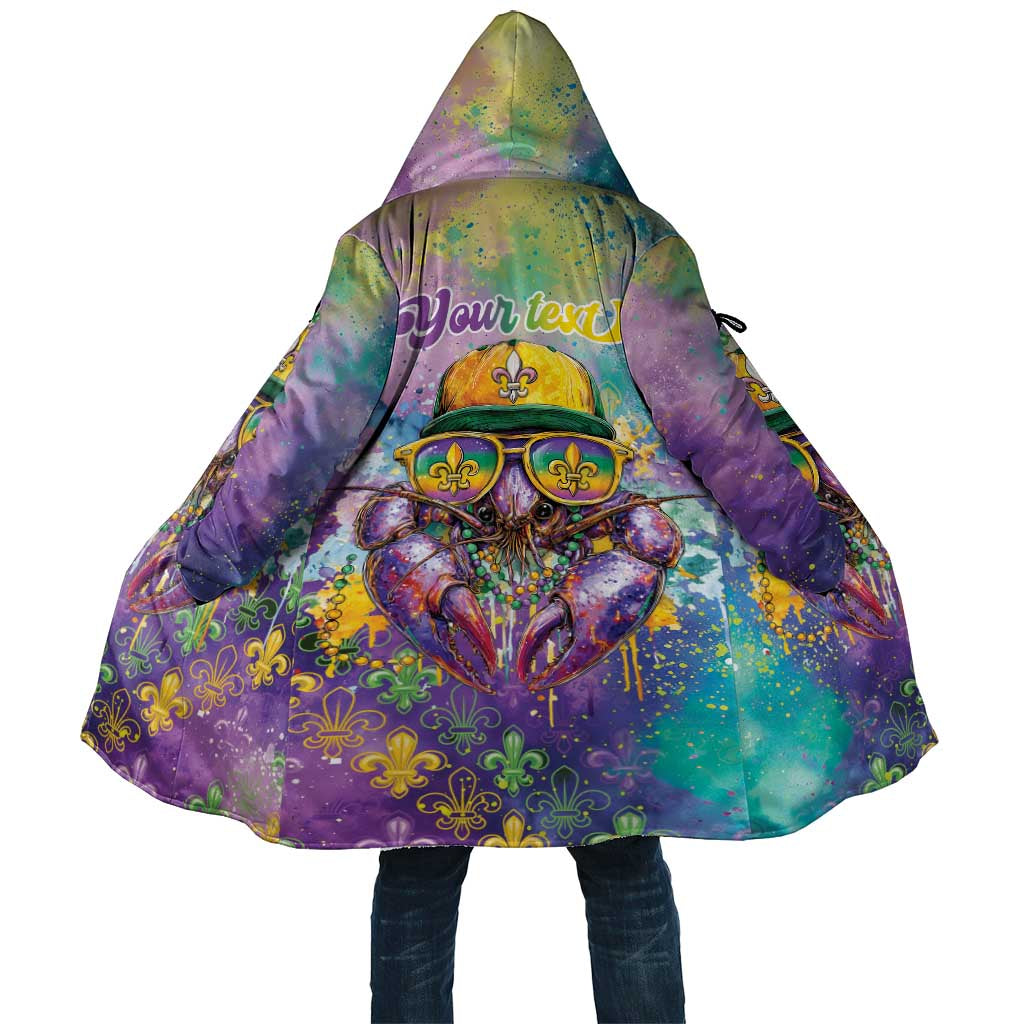 Mardi Gras Crawfish Personalized Cloak NOLA Fat Tuesday Drip Art - Wonder Print Shop