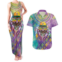 Mardi Gras Crawfish Personalized Couples Matching Tank Maxi Dress and Hawaiian Shirt NOLA Fat Tuesday Drip Art - Wonder Print Shop