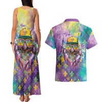 Mardi Gras Crawfish Personalized Couples Matching Tank Maxi Dress and Hawaiian Shirt NOLA Fat Tuesday Drip Art - Wonder Print Shop
