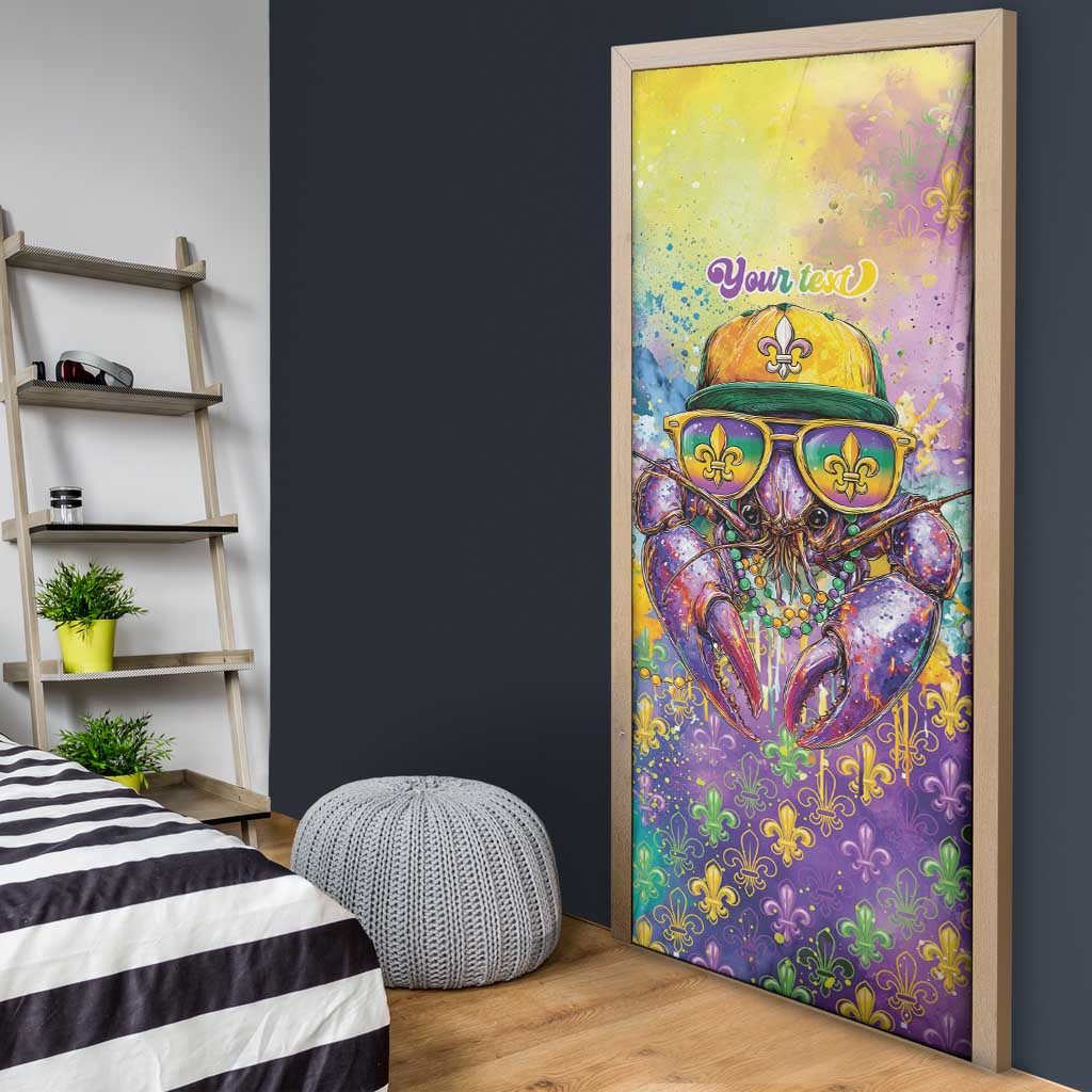 Mardi Gras Crawfish Personalized Door Cover NOLA Fat Tuesday Drip Art - Wonder Print Shop