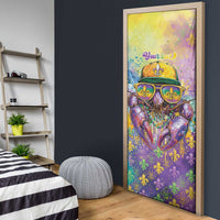 Mardi Gras Crawfish Personalized Door Cover NOLA Fat Tuesday Drip Art - Wonder Print Shop
