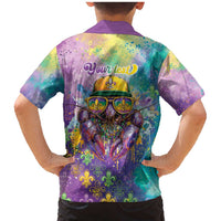 Mardi Gras Crawfish Personalized Family Matching Mermaid Dress and Hawaiian Shirt NOLA Fat Tuesday Drip Art - Wonder Print Shop