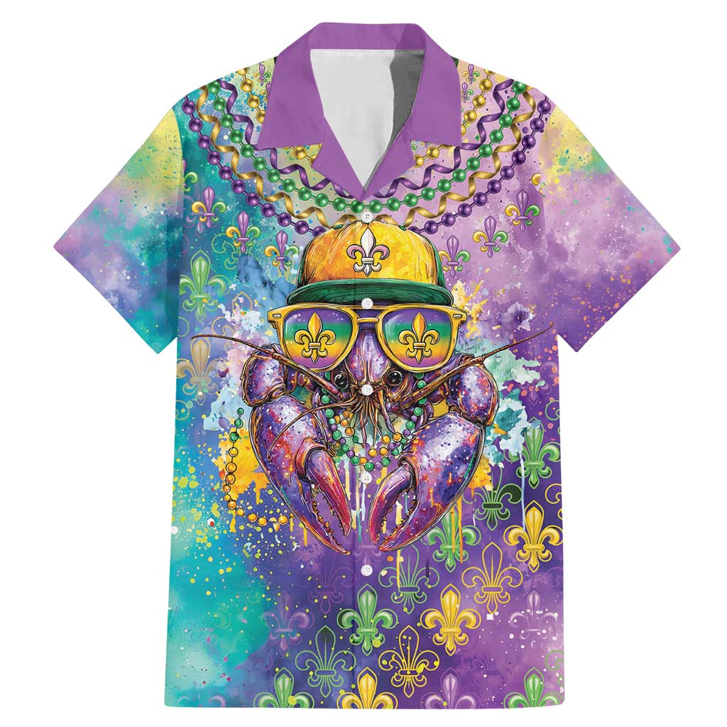 Mardi Gras Crawfish Personalized Family Matching Mermaid Dress and Hawaiian Shirt NOLA Fat Tuesday Drip Art - Wonder Print Shop
