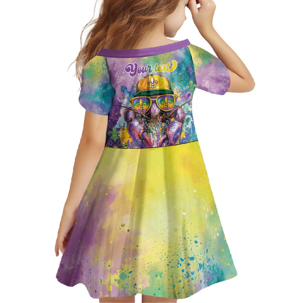 Mardi Gras Crawfish Personalized Family Matching Off Shoulder Maxi Dress and Hawaiian Shirt NOLA Fat Tuesday Drip Art - Wonder Print Shop