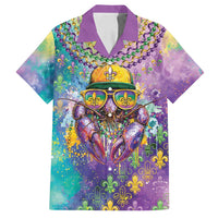 Mardi Gras Crawfish Personalized Family Matching Off Shoulder Maxi Dress and Hawaiian Shirt NOLA Fat Tuesday Drip Art - Wonder Print Shop
