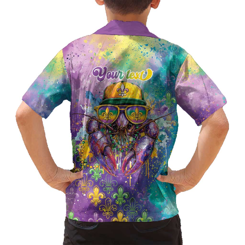 Mardi Gras Crawfish Personalized Family Matching Summer Maxi Dress and Hawaiian Shirt NOLA Fat Tuesday Drip Art - Wonder Print Shop