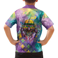 Mardi Gras Crawfish Personalized Family Matching Summer Maxi Dress and Hawaiian Shirt NOLA Fat Tuesday Drip Art - Wonder Print Shop