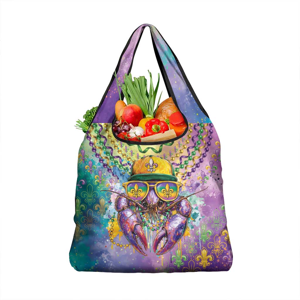 Mardi Gras Crawfish Grocery Bag NOLA Fat Tuesday Drip Art - Wonder Print Shop