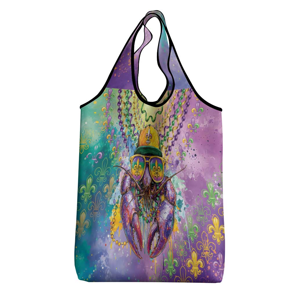 Mardi Gras Crawfish Grocery Bag NOLA Fat Tuesday Drip Art - Wonder Print Shop