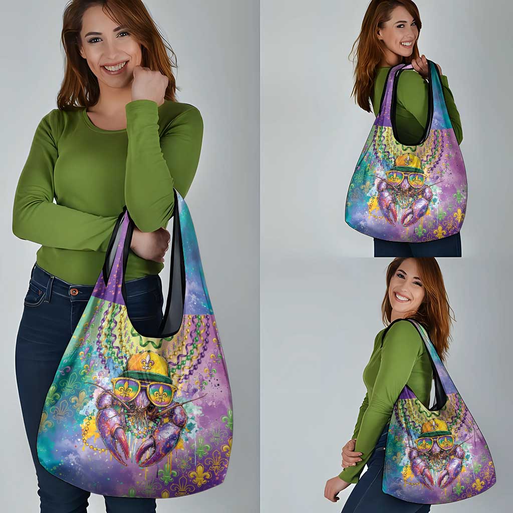 Mardi Gras Crawfish Grocery Bag NOLA Fat Tuesday Drip Art - Wonder Print Shop