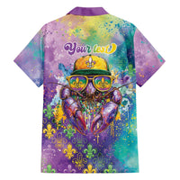 Mardi Gras Crawfish Personalized Hawaiian Shirt NOLA Fat Tuesday Drip Art - Wonder Print Shop