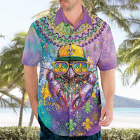 Mardi Gras Crawfish Personalized Hawaiian Shirt NOLA Fat Tuesday Drip Art - Wonder Print Shop