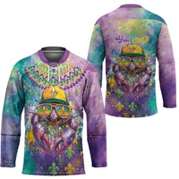 Mardi Gras Crawfish Personalized Hockey Jersey NOLA Fat Tuesday Drip Art - Wonder Print Shop