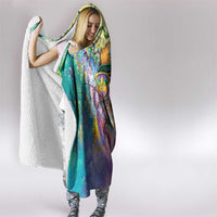 Mardi Gras Crawfish Hooded Blanket NOLA Fat Tuesday Drip Art - Wonder Print Shop
