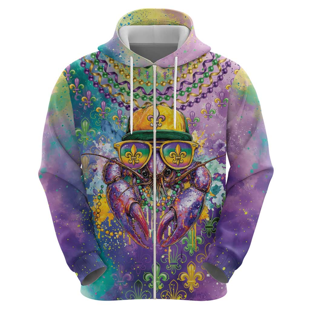 Mardi Gras Crawfish Personalized Hoodie NOLA Fat Tuesday Drip Art - Wonder Print Shop