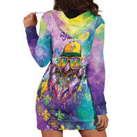 Mardi Gras Crawfish Personalized Hoodie Dress NOLA Fat Tuesday Drip Art - Wonder Print Shop