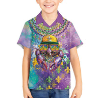 Mardi Gras Crawfish Personalized Kid Hawaiian Shirt NOLA Fat Tuesday Drip Art - Wonder Print Shop